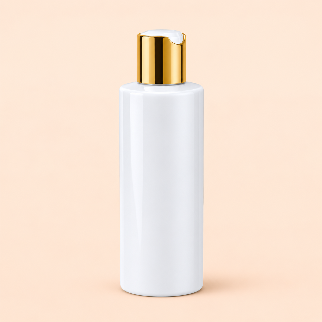 200ml sharp cylindrical bottle with gold disc top