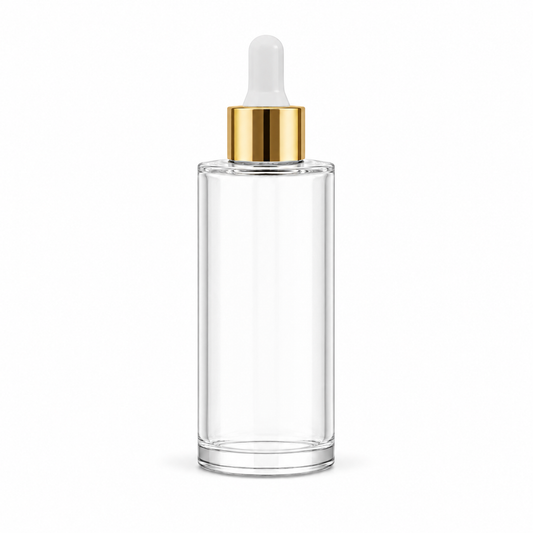 50ml clear dropper bottle.Flat shoulder