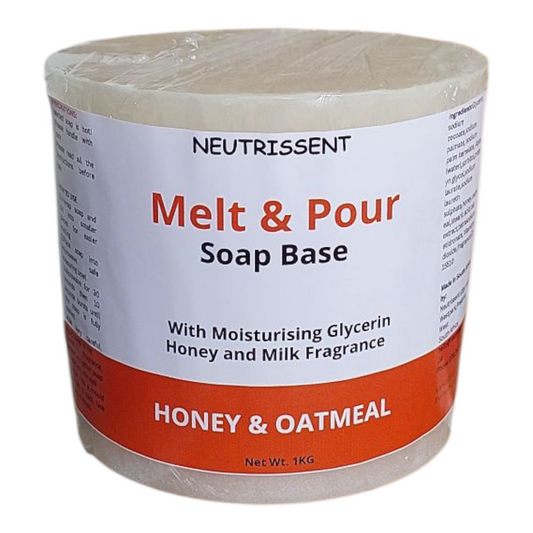 Glicerine melt and pour soap base.Honey and oatmeal
