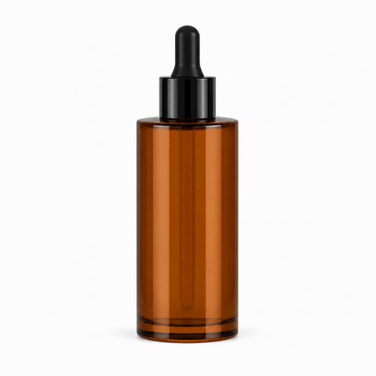 50ml amber dropper bottle.Flat shoulder