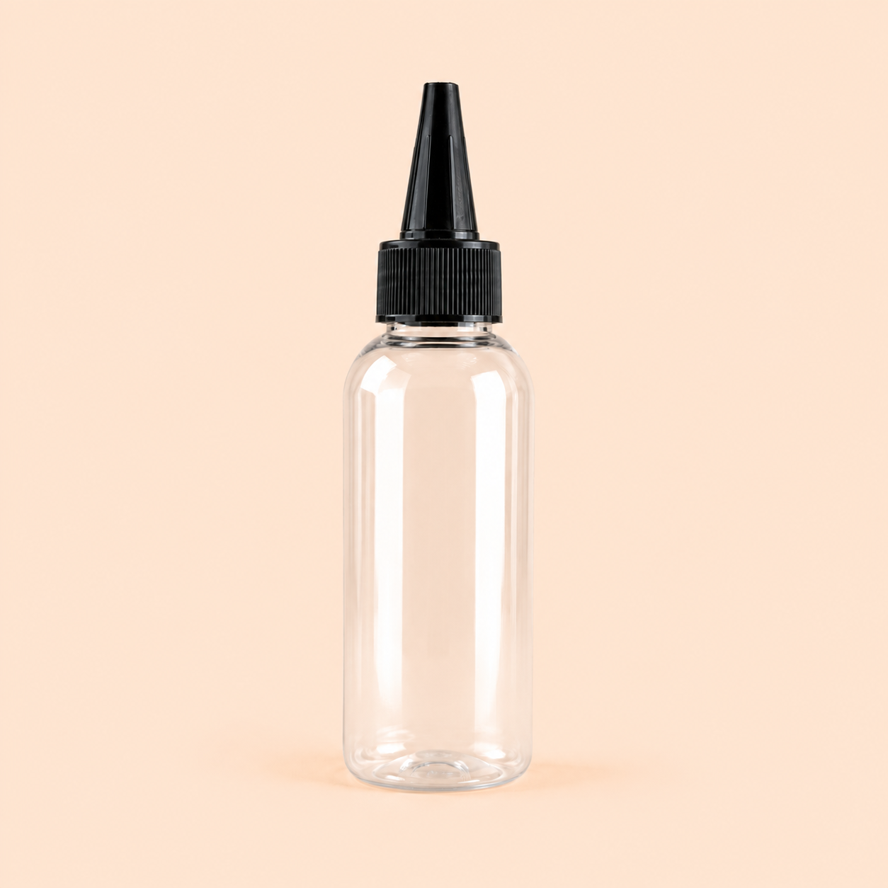 clear boston bottle with black spout cap.100ml