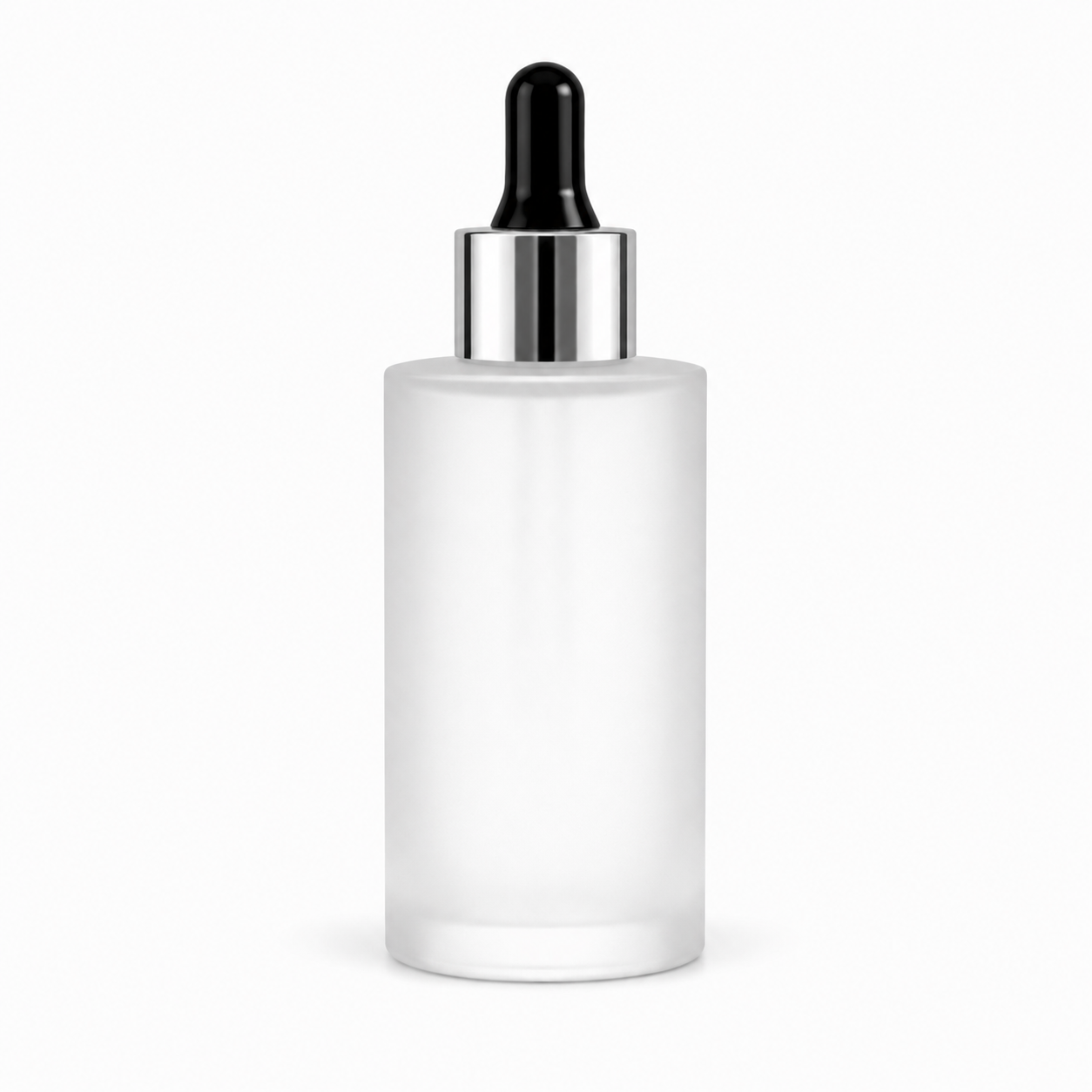 frosted dropper bottle with black and white cap.50ml