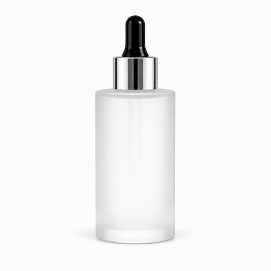 frosted dropper bottle with black and white cap.50ml